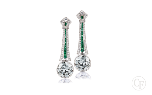 Hanging Round Diamond Earrings